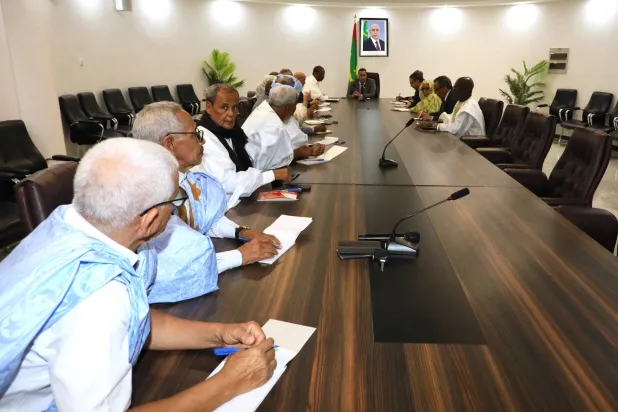 قادة أحزاب الأغلبية الرئاسية الحاكمة في اجتماع مع الوزير الأول الموريتاني (الوزارة الأولى)