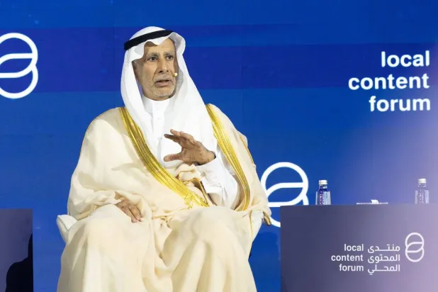 العوهلي متحدثاً للحضور في منتدى المحتوى المحلي (الشرق الأوسط)