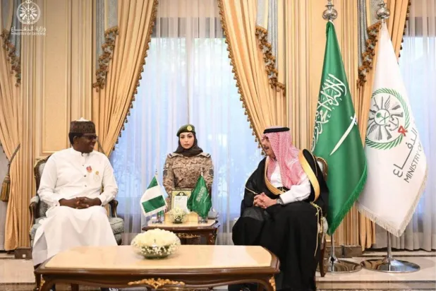 Nigerian Minister of State and Saudi Deputy Defense Minister in Riyadh (SPA)