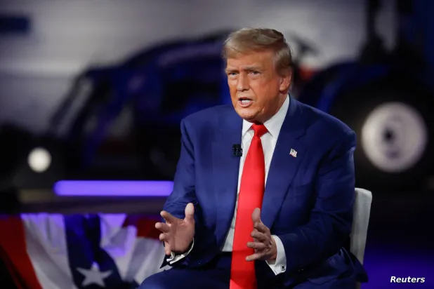 الرئيس الأميركي المنتخب دونالد ترمب يتحدث خلال لقاء تلفزيوني (رويترز)