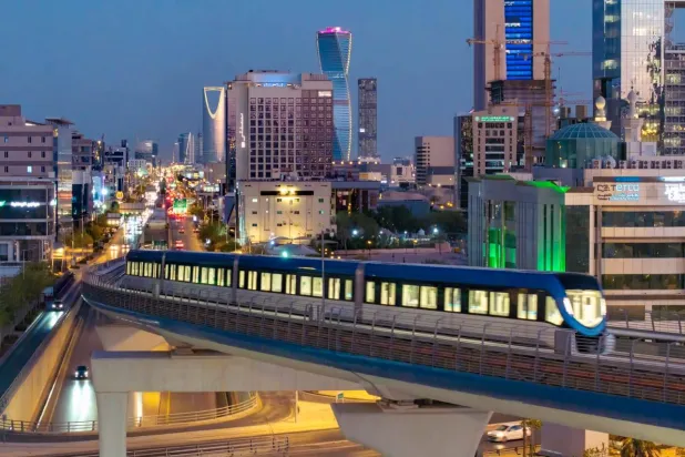 صورة جوية لـ«قطار الرياض» (الهيئة الملكية)