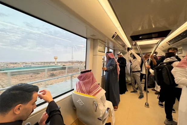 خلال الجولة في «قطار الرياض» التي نظمتها الهيئة الملكية لمدينة الرياض للإعلاميين (الشرق الأوسط)