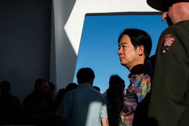 الرئيس التايواني لاي تشينغ-ته خلال زيارته لهاواي (أ.ف.ب)