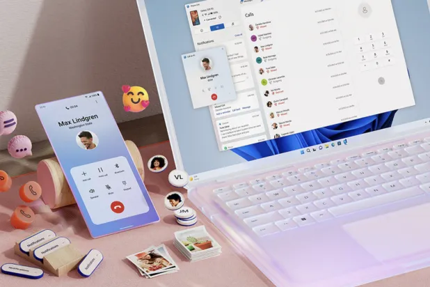 «رابط إلى ويندوز» يوفر تكاملاً بين «آندرويد» و«ويندوز» مع إشعارات ومكالمات ورسائل وونقل ملفات بسهولة لتجربة متكاملة بين الأجهزة (مايكروسوفت)