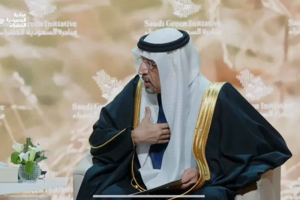 وزير الاستثمار السعودي خلال الجلسة الحوارية في «منتدى مبادرة السعودية الخضراء» بالرياض (مبادرة السعودية الخضراء)