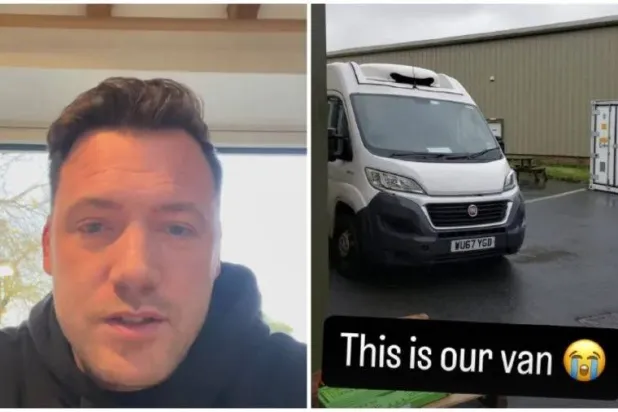 الطاهي البريطاني تومي بانكس مع صورة لشاحنته المسروقة (صفحته على «إنستغرام»)