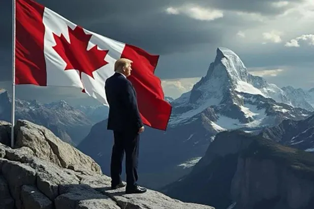 صورة ترمب مع العلم الكندي