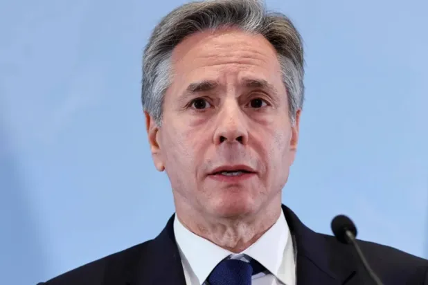 US Secretary of State Antony Blinken speaks during a press conference in Tel Aviv on November 3, 2023, during his visit to Israel amid the ongoing conflict between Israel and the Palestinian group Hamas. (AFP)
