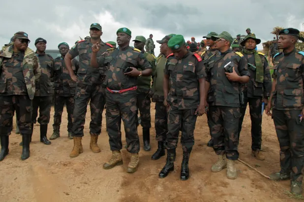 قوات الأمن الكونغولية خلال حملة ضد المتمردين التابعين للقوات المتحالفة الديمقراطية (رويترز)