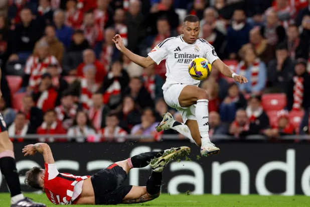 Soccer Football - LaLiga - Athletic Bilbao v Real Madrid - San Mames, Bilbao, Spain - December 4, 2024 Real Madrid's Kylian Mbappe in action REUTERS/Vincent West