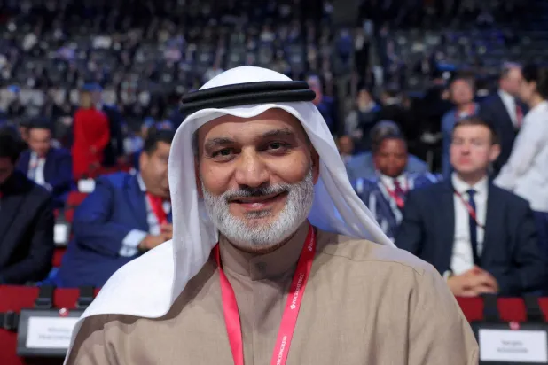 الأمين العام لمنظمة «أوبك» هيثم الغيص خلال منتدى سانت بطرسبرغ الاقتصادي الدولي في سانت بطرسبرغ (أرشيفية - رويترز)