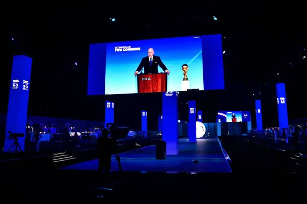 جانب من كونغرس فيفا الذي عقد اليوم (أ.ف.ب)