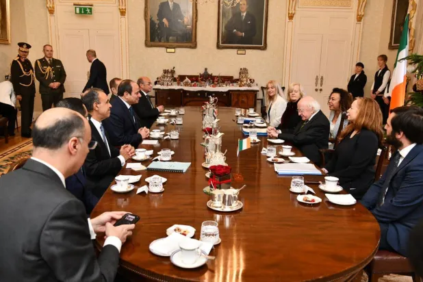 محادثات السيسي وهيغينز في دبلن (الرئاسة المصرية)