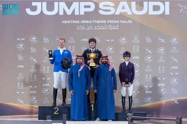 The event marked the first day of the second week of the Jump Saudi international showjumping championship. SPA