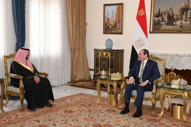 وزير الثقافة السعودي خلال لقائه الرئيس السيسي (رئاسة الجمهورية المصرية) 
