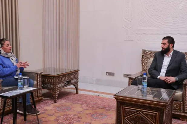 Ahmed Al-Sharaa in the interview with Bissane El-Cheikh in Damascus on Thursday