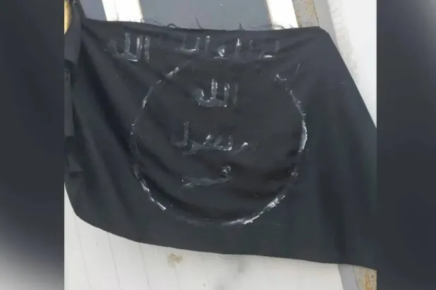 Iraqi security forces were surprised to find an ISIS flag raised at the gate of a school in a village in Kirkuk