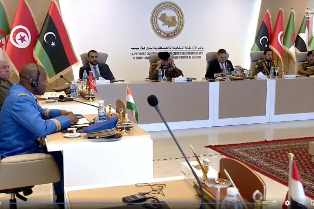 جانب من أشغال مؤتمر «قادة دول الاستخبارات العسكرية لدول الجوار» في طرابلس (الوحدة)