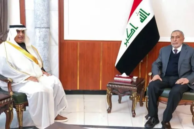 Al-Mashhadani during his meeting with the Saudi Ambassador in Baghdad (Iraqi Parliament)