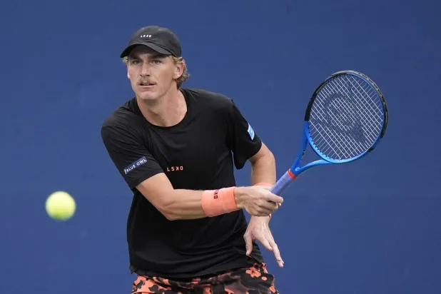 FILE - Max Purcell returns a shot to Tommy Paul, of the United States, during a second round match of the US Open tennis championships, Thursday, Aug. 29, 2024, in New York. (AP Photo/Frank Franklin II, File)