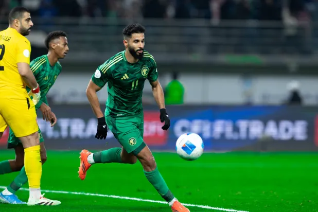 صالح الشهري شارك في لقاء البحرين وسجل الهدف الثاني (المنتخب السعودي)