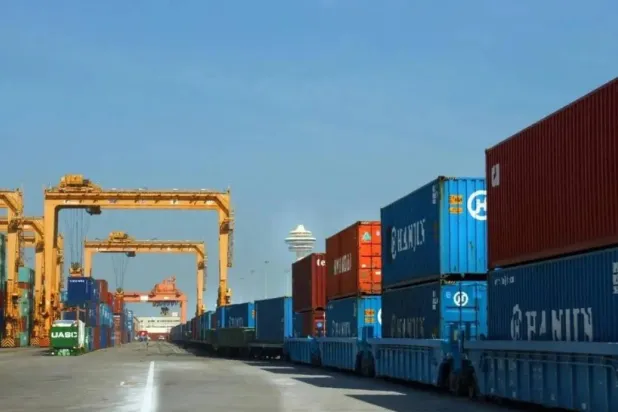 Containers are seen at King Abdul Aziz Port, also known as Dammam Port. SPA