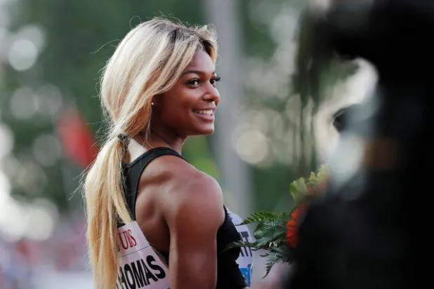 العدَّاءة الأميركية غابرييل توماس صاحبة 3 ذهبيات في «أولمبياد باريس» (رويترز)