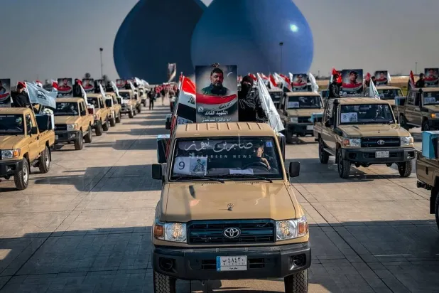 التشييع الرمزي في نصب «الشهيد» (إعلام الحشد والفصائل)