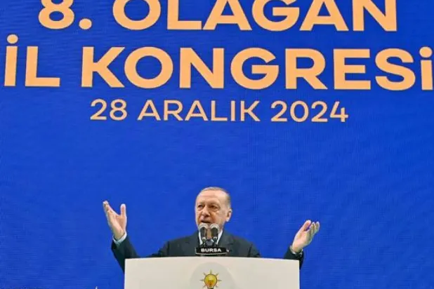 Erdogan addresses a conference in the city of Bursa on December 28, 2024 (Turkish presidency)