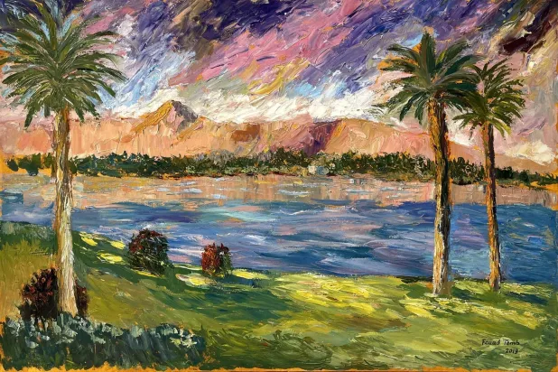 لوحة للفنان اللبناني فؤاد تومب (الشرق الأوسط)