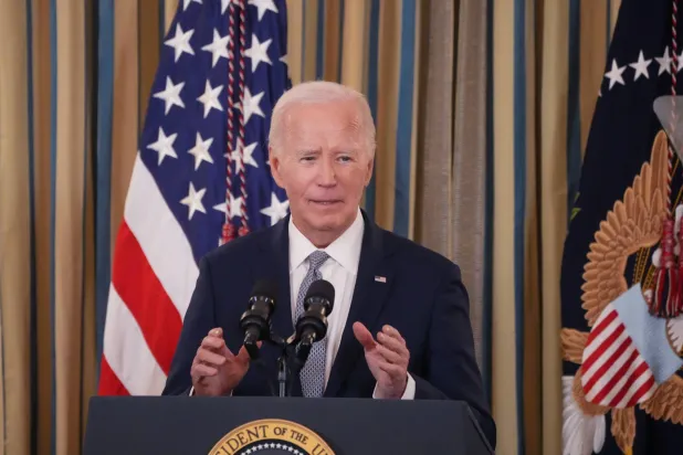 US President Biden speaks to journalists at the White House, on Thursday. (DPA)