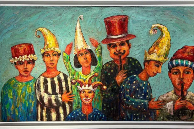 عمل للفنان مصطفى سنوسي (الشرق الأوسط)