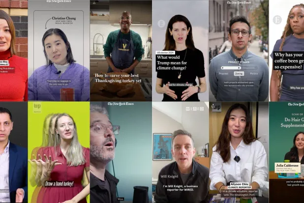 مقاطع فيديو طولية على صفحات مواقع الأخبار (معهد نيمان لاب)