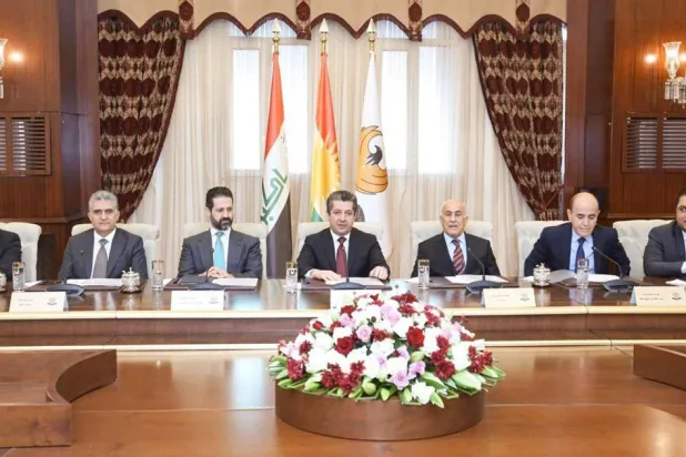 صورة متداولة في الوسائط الاجتماعية العراقية لاجتماع حكومة إقليم كردستان مع ممثلي الإقليم في أربيل يوم 11 يناير 2024