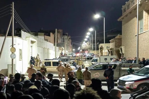 Pro-Dbeibah government forces intervening to disperse protesters in central Tripoli (AFP)