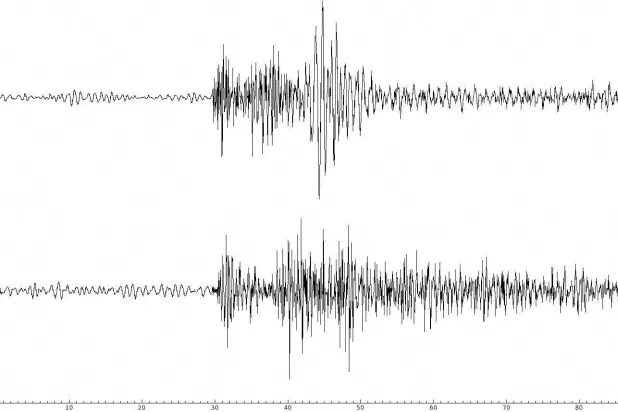 قراءة من جهاز لقياس قوة زلزال بجزيرة بورنهولم الدنماركية (رويترز)