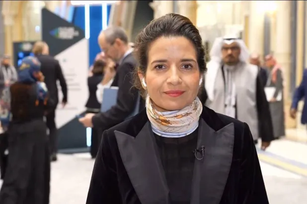 وزيرة الانتقال الطاقي والتنمية المستدامة ليلى بنعلي خلال «مؤتمر التعدين الدولي» في الرياض (الشرق الأوسط)