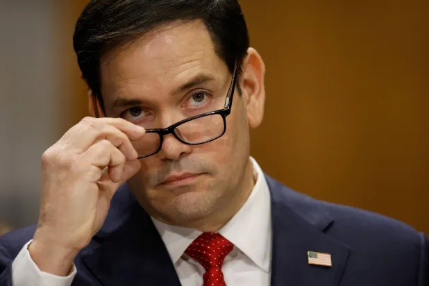 المرشح لمنصب وزير الخارجية الأميركية ماركو روبيو خلال جلسة تثبيته أمام مجلس الشيوخ (أ.ف.ب)