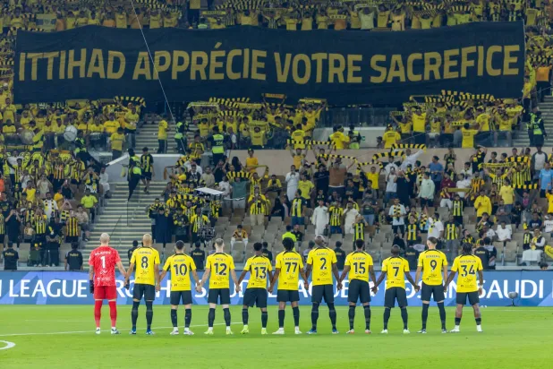 الاتحاد تجاوز تعادله الأخير وكسب المباراة أمام الرائد برباعية (تصوير: محمد المانع) 