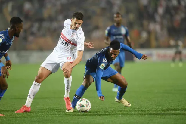 جانب من مواجهة الزمالك وإنيمبا النيجيري (الشرق الأوسط) 