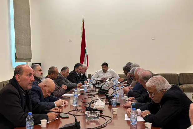The Lebanese-Palestinian Dialogue Committee meets at the government headquarters. (Dialogue committee) 