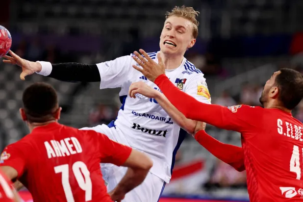 من المواجهة التي جمعت مصر وأيسلندا (رويترز)