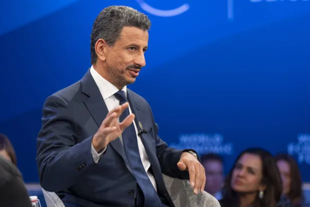 وزير السياحة السعودي متحدثاً في جلسة حول «مستقبل السفر» في دافوس 22 يناير (المنتدى الاقتصادي العالمي)