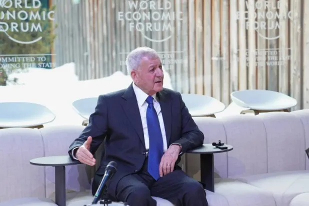 Iraqi President Abdullatif al-Rashid in Davos. (Asharq Al-Awsat)