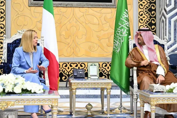 نخست‌وزیر ایتالیا جورجیا ملونی در شهر جده، شب شنبه (واس)
 