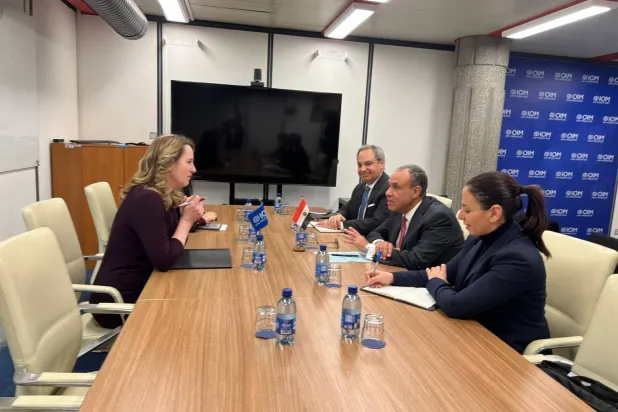 وزير الخارجية المصري يلتقي مدير عام المنظمة الدولية للهجرة في جنيف (الخارجية المصرية)