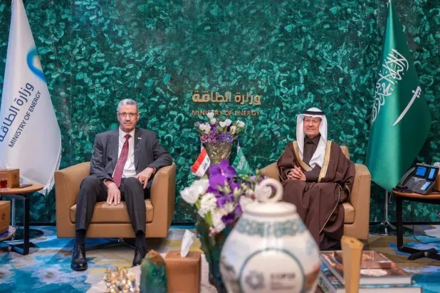 وزير الطاقة السعودي يلتقي مع نائب رئيس مجلس الوزراء وزير النفط في العراق (واس)