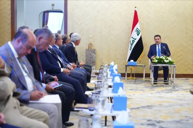 السوداني خلال استقباله ممثلين عن كبرى الشركات المصرية أثناء زيارته الرسمية إلى مصر أغسطس 2024 (الحكومة العراقية)