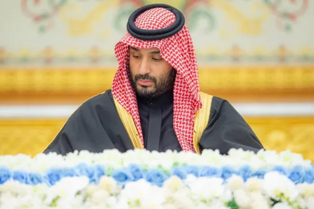 الأمير محمد بن سلمان ولي العهد رئيس مجلس الوزراء السعودي لدى ترؤسه الجلسة التي عقدها المجلس في الرياض (واس)