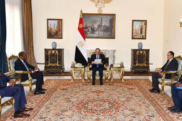 الرئيس المصري يستقبل وزير الشؤون الخارجية والتعاون الدولي بجيبوتي (الرئاسة المصرية)